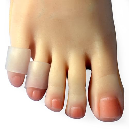 Hoogoo 10 Pack Pinky Toe Sleeves Protectors Toe Covers Protect Toe From Rubbing Discomfort Caused By Long Time Walking Translucent Colour
