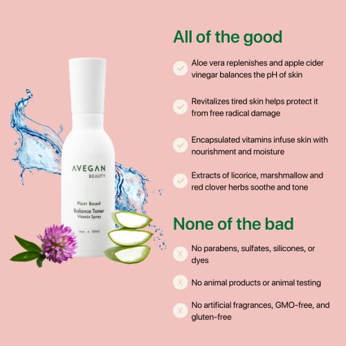 Ecco Bella Avegan Balance Toner For Sensitive Skin Ph Balancing Nourishing