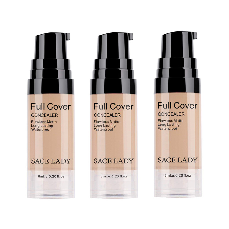 3 Pack Pro Full Cover Liquid Concealer Waterproof Smooth Matte Flawless Finish Creamy Concealer Foundation For Eye Dark Circles Spot Face