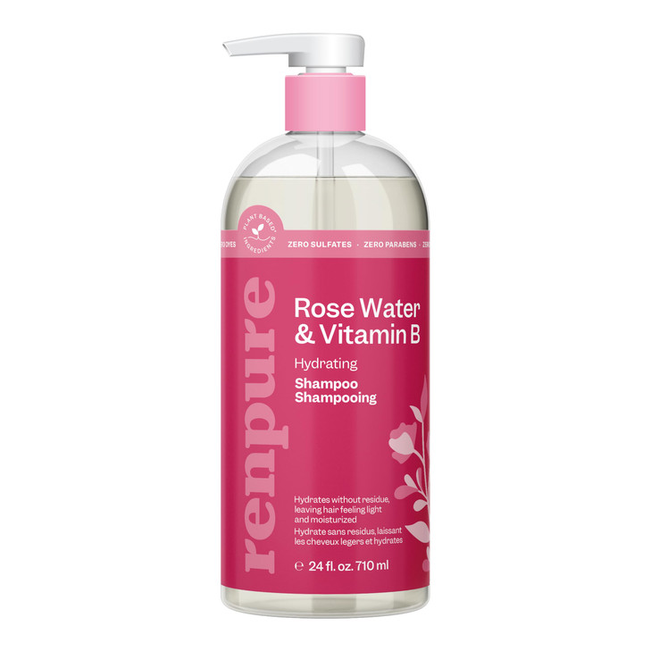 Renpure Plant Based Rose Hydrating Shampoo For Dry Hair Sulfate Free Paraben Free Cruelty Free And Color Safe Naturally Moisturizing And