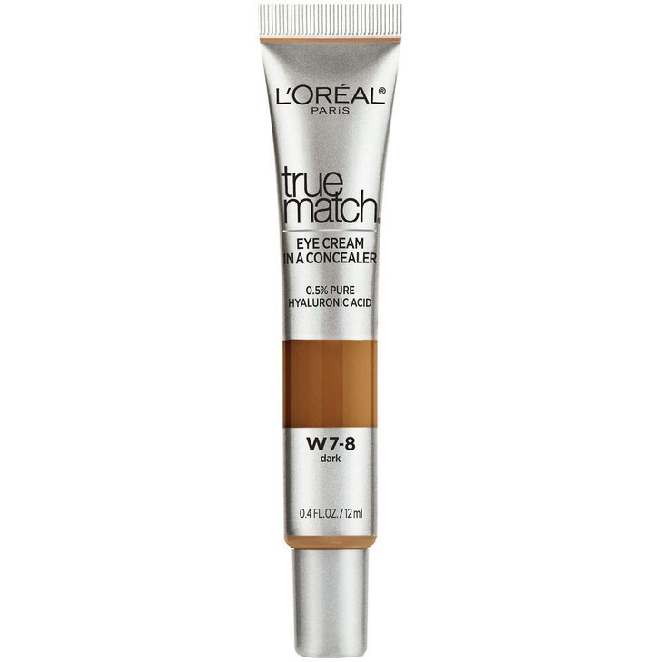 L Oréal Paris True Match Eye Cream In A Concealer 0.5 Percent Hyaluronic Acid Dark W7 8 0.4 Fl. Oz