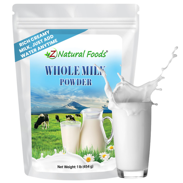 Z Natural Foods Premium Whole Milk Powder Pasteurized Dry Milk 1 Lb