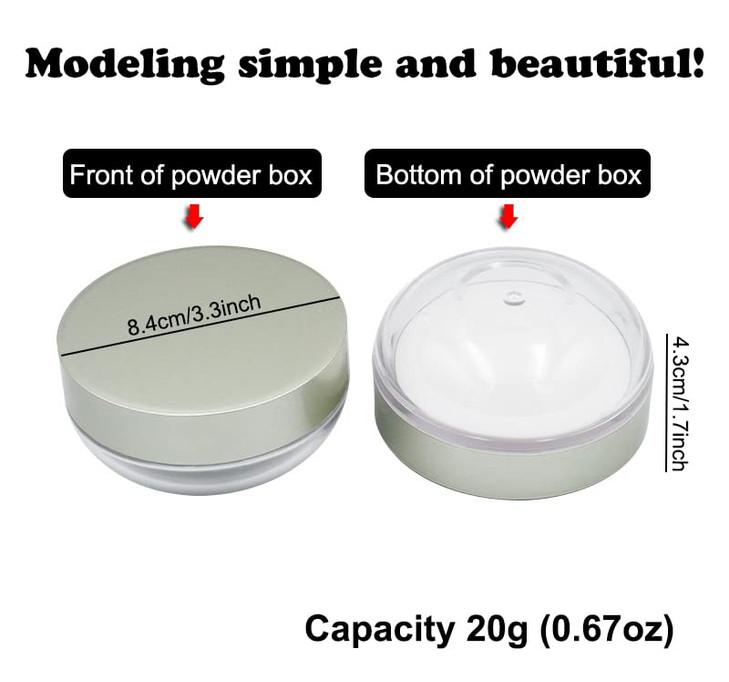 Akoak Capacity 20 Ml 0.67 Oz Empty Reusable Plastic Loose Powder Compact Container Diy Makeup Powder Case With Powder Puff And Elasticated