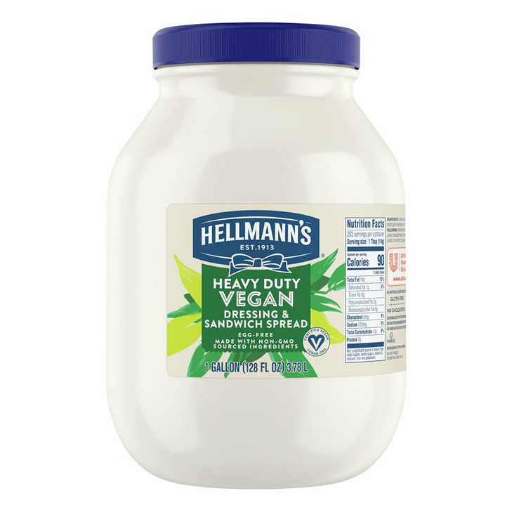 Hellmann S Heavy Duty Vegan Mayo Dressing And Sandwich Spread Jar 1 Gal
