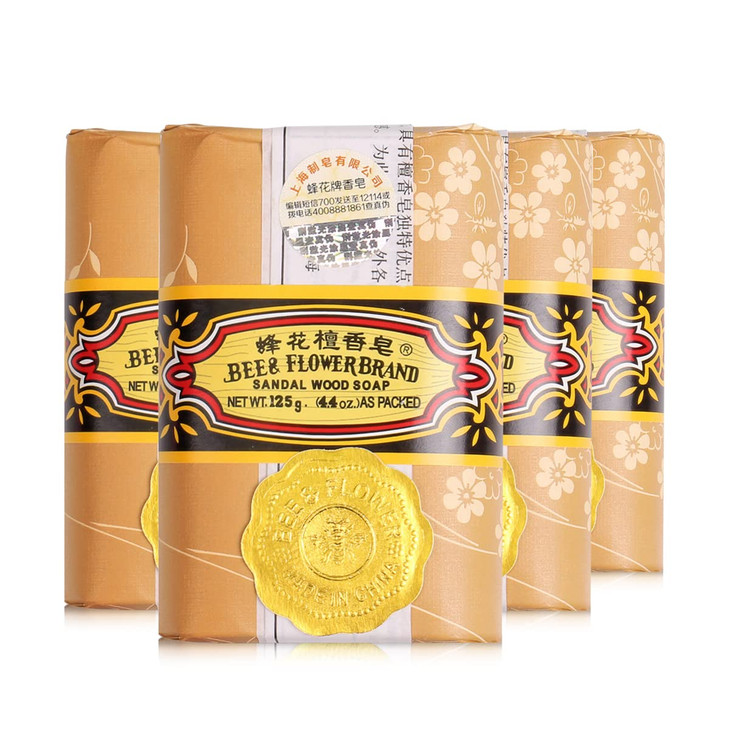 Bee And Flower Soap Bar Sandalwood Soap Moisturizing Bath Bar Soaps Nourishes Your Skin 4.4 Oz Pack Of 4