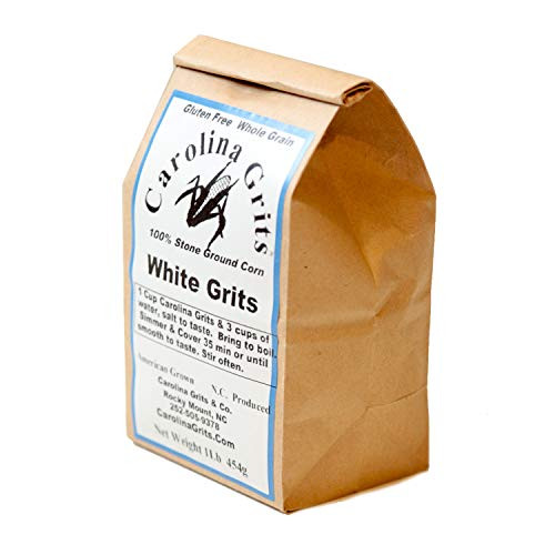 Carolina Grits Company Traditionally Stone Ground Carolina White Grits Whole Grain Gluten Free And Non Gmo White 1 Pack 16 Ounces