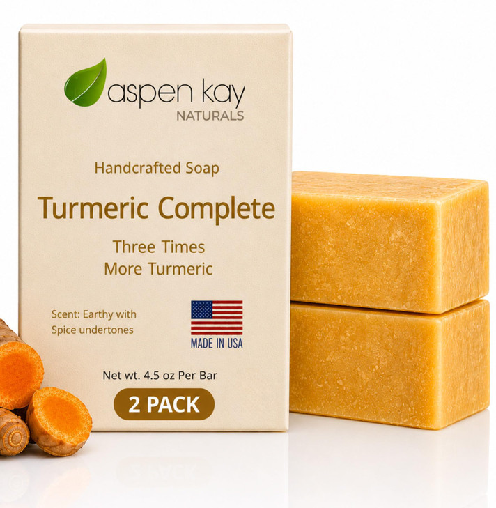 Turmeric Soap For Face And Body Handmade Cold Process Organic. 2 Pack