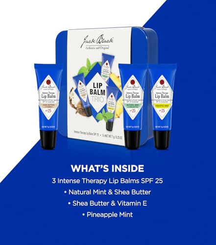 Jack Black Intense Therapy Lip Balm Spf 25 Variety Pack 0.25 Oz 3 Pack
