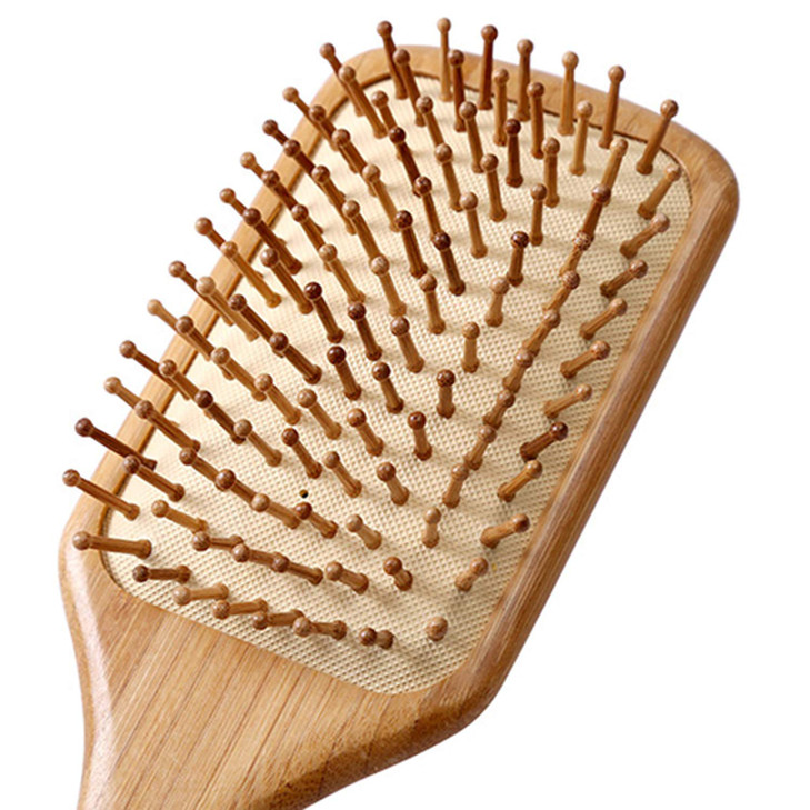 Paddle Brush Hair Brush Made Of Pure Natural Bamboo No Paint Coating Massage The Scalp While Combing Hair To Promote Blood Circulation