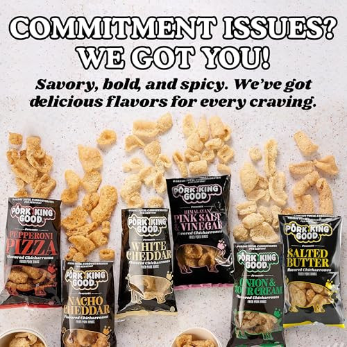 Pork King Good Pork Rinds Variety 6 Pack Chicharrones Keto Snacks