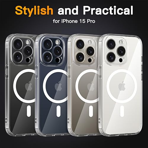 COOLQO Magnetic for iPhone 16 Pro Max Case, Compatible with MagSafe, 15 FT Military Grade Drop Protection, Scratch-Resistant Back Non-Yellowing Prote