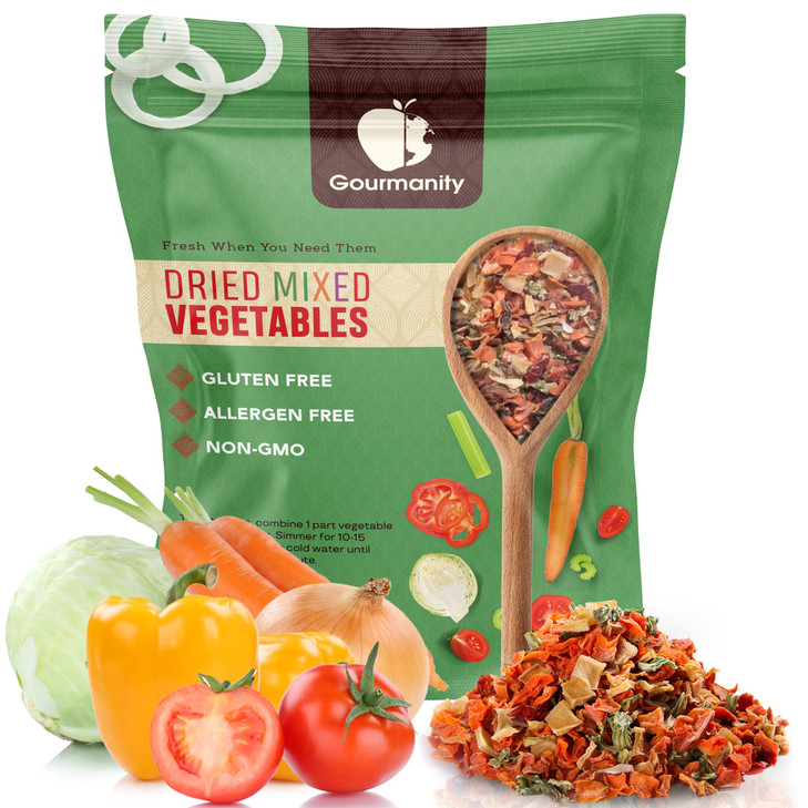Gourmanity Dehydrated Mixed Vegetables For Ramen Toppings And Soup 2Lb