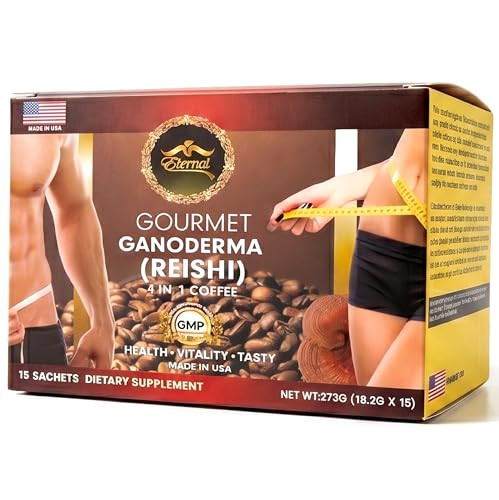 Eternal Spirit Beauty Asian Latte Coffee Ganoderma Singles 15 Packets 0.64 Oz Instant Coffee Mix With Reishi Mushroom Creamy Light Roast