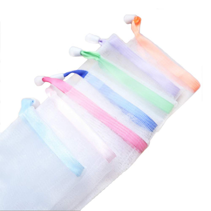 Andiker Soap Bag Soft For Shower Soap Pouch Saver With Drawstring For Foaming And Drying Hangable 7 Pcs Mesh Soap Bag