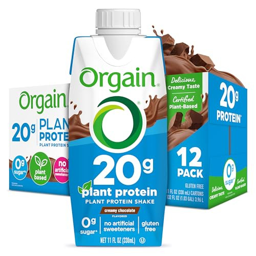 Orgain Organic 20G Vegan High Protein Shake Chocolate 11 Oz 12Pk