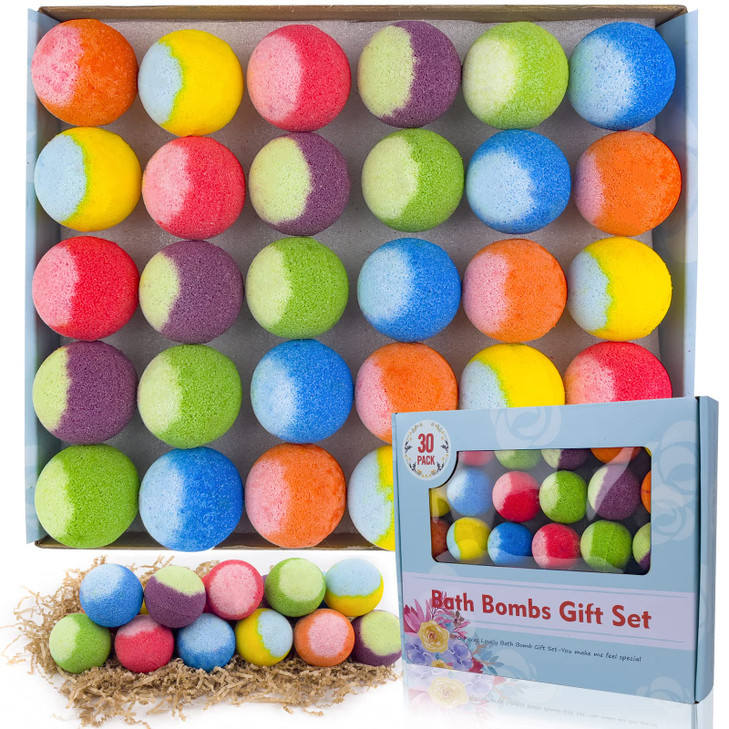 30 Pcs Bath Bomb Gift Set Natural Organic Mini Bath Bombs Handmade With Rich Fizz Birthday Gift For Kids Women Men Mother S Day