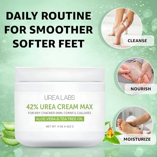 Urea Labs 42 Percent Urea Cream Max With Tea Tree Oil Urea Cream For Feet 4 Oz