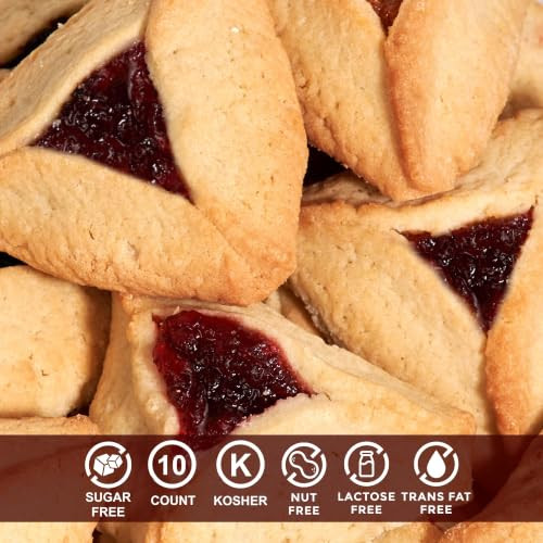 Sugar Free Cookies 10 Count Strawberry Filled Hamentaschen Cookies Diabetic Cookies For Adults Sugar Free Cookies And Snacks Nut Free Stern
