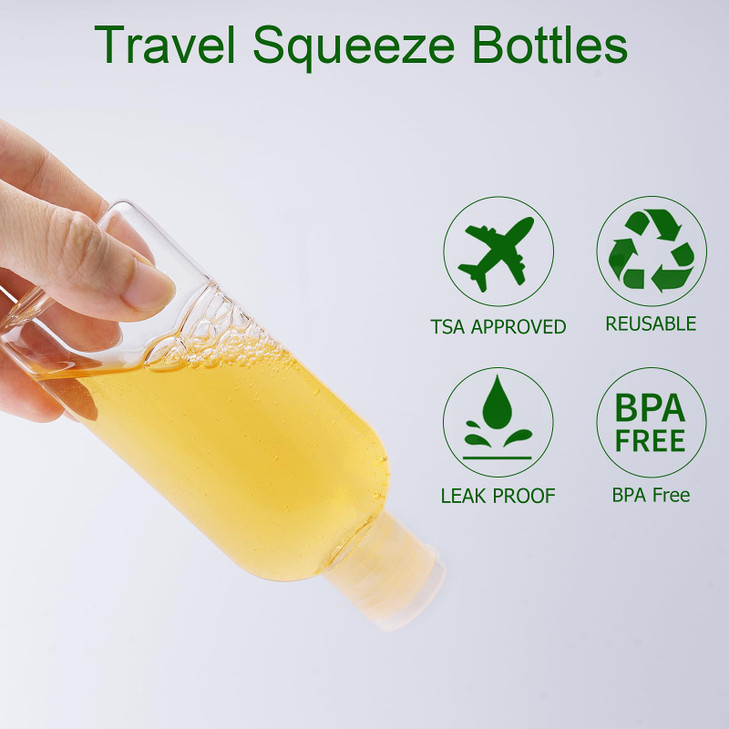 Travel Bottles For Toiletries 5 Pack Squeeze Bottle With Flip Caps