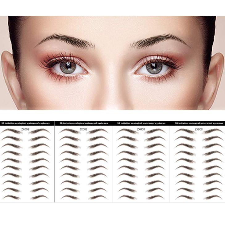 Dageda Brown 40 Pairs 4D Eyebrow Transfers Stickers Natural Longlasting