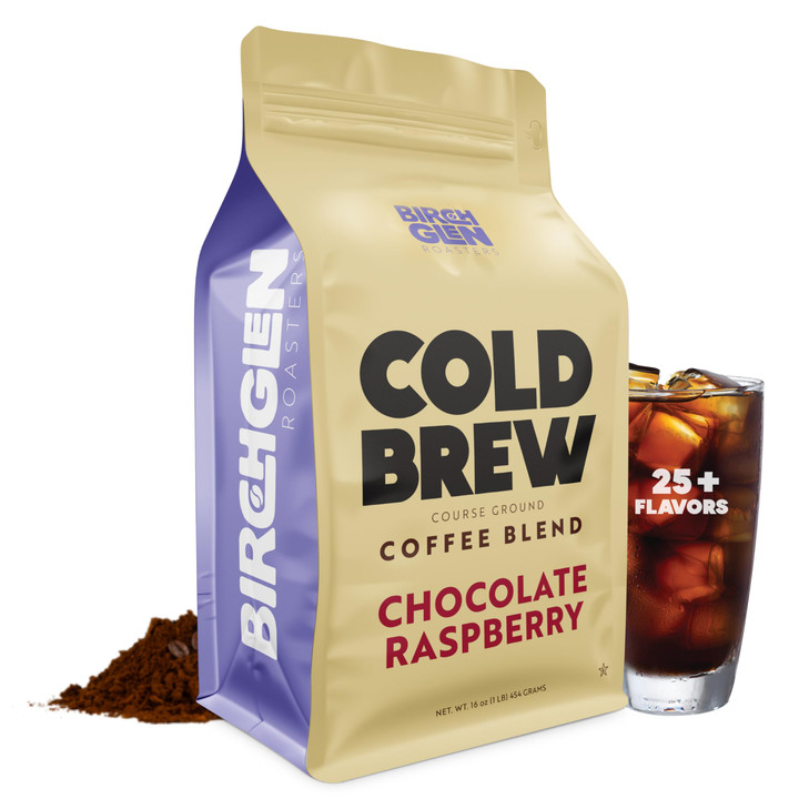 Birch Glen Roasters Cold Brew Coffee Flavored Coarse Ground Coffee Medium Roast Artisanal Roasting 100 Percent Arabica 1 Lb Bag Chocolate