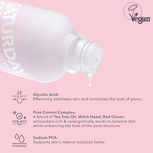 Saturday Skin Pore Clarifying Glycolic Acid Toner Pore Minimizer Face
