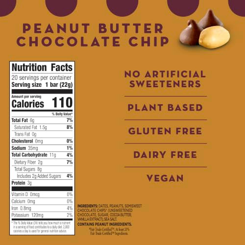 Larabar Minis Peanut Butter Chocolate Chip Fruit And Nut Bars 20 Ct 15.6 Oz