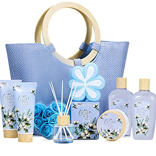 Green Canyon Spa 10Pc Cotton Spa Gift Baskets Birthday Gifts For Women