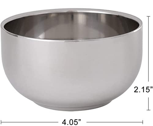 Akstore Men S Durable Shave Soap Cup Stainless Steel Heat Insulation Smooth Shaving Mug Bowl Medium