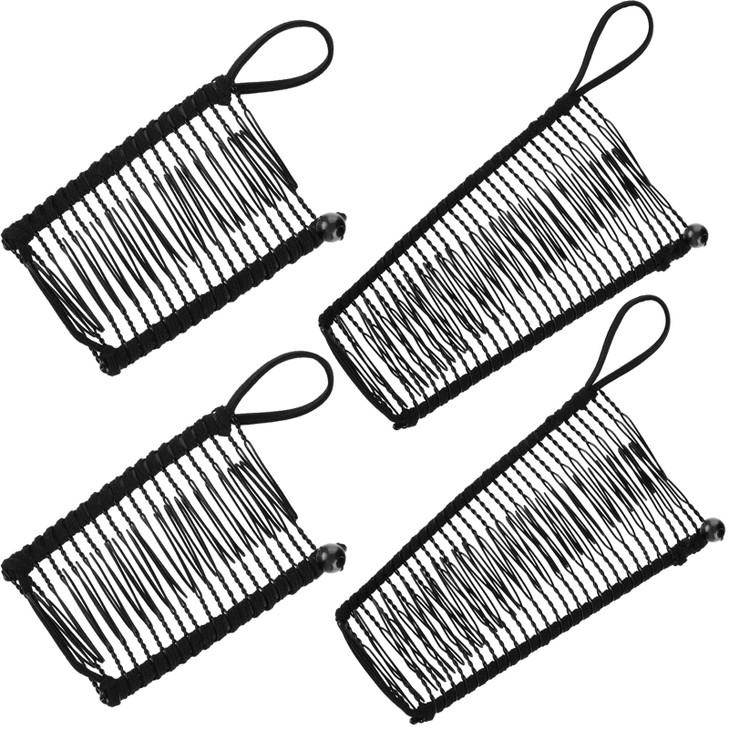 Willbond 4 Pcs Stretch Banana Clips Comb Black