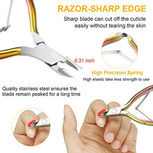 Mudder 4 Pcs Acrylic Nail Clippers Kit False Nails Tips Cutter Rainbow