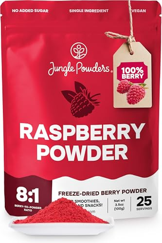 Jungle Powders Raspberry Powder 3.5 Ounce Bag Made From Freeze Dried Whole Raspberries Natural Flavoring For Baking Frosting Drinks And