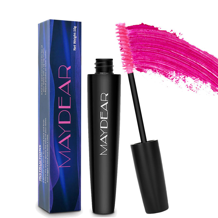 Maydear Pink Mascara For Eyelashes Waterproof Colored Mascara Long Lasting Smudgeproof Colorful Mascara For Women Fast Dry Lengthening Eye