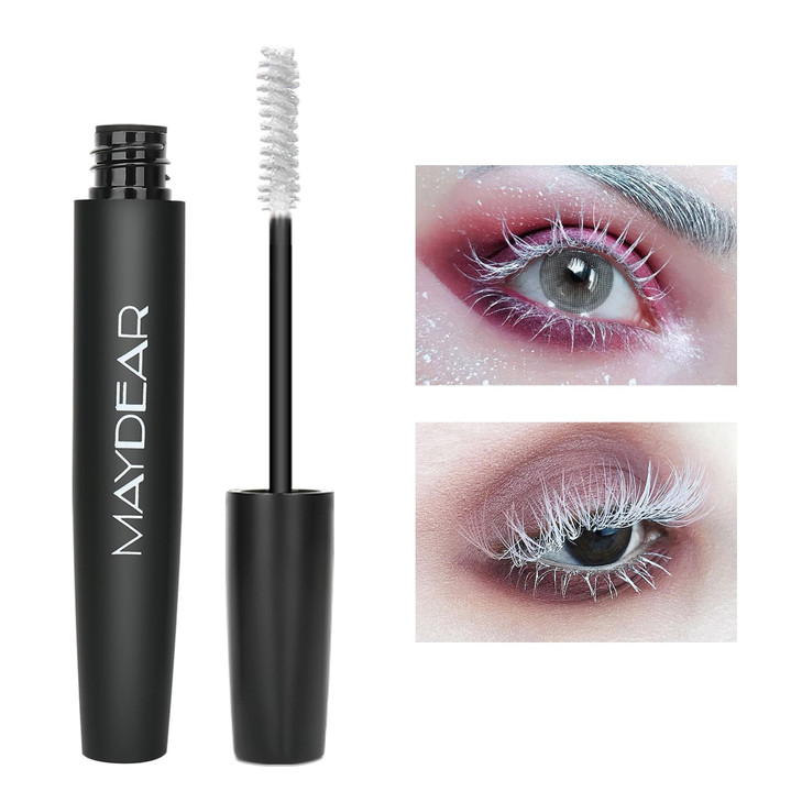 Maydear White Mascara Volumizing Curling And Lengthening Mascara For Intense Definition And Long Lasting Smudge Proof Wear Perfect For Party