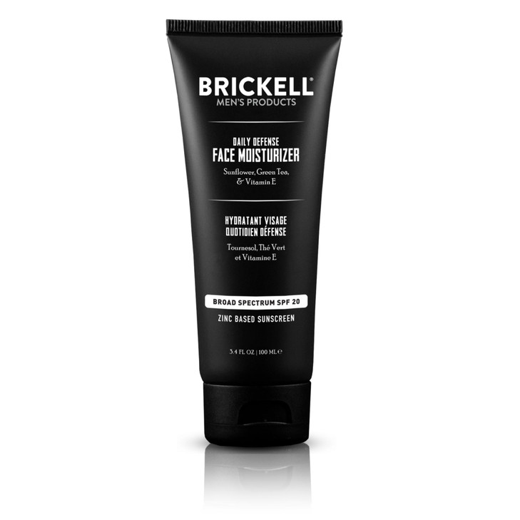 Brickell Men S Daily Defense Spf20 Face Moisturizer For Men Moisturizing Mineral Sunscreen Hydrates And Protects Skin Against Harmful Uva B