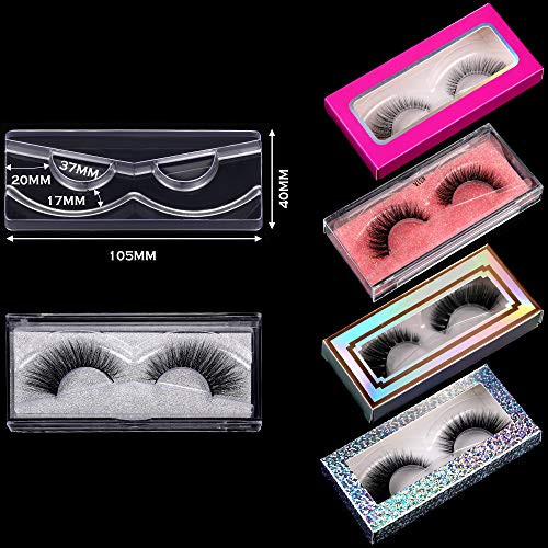 100 Piece Rectangle Lash Trays Holder Plastic Eyelash Trays For False Eyelash Packaging Box Eyelash Storage Case For Boutique Beauty Salons