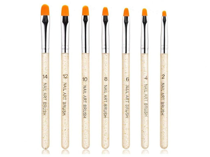 7Pcs Uv Gel Nail Brush Poly Extension Gel Brush Nail Art Painting Pen Set