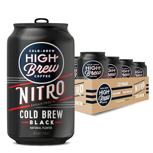 High Brew Coffee Nitro Cold Brew Sugar Free And Dairy Free 200Mg Natural Caffeine Smooth Low Acid Coffee Infused With Nitrogen Ready To