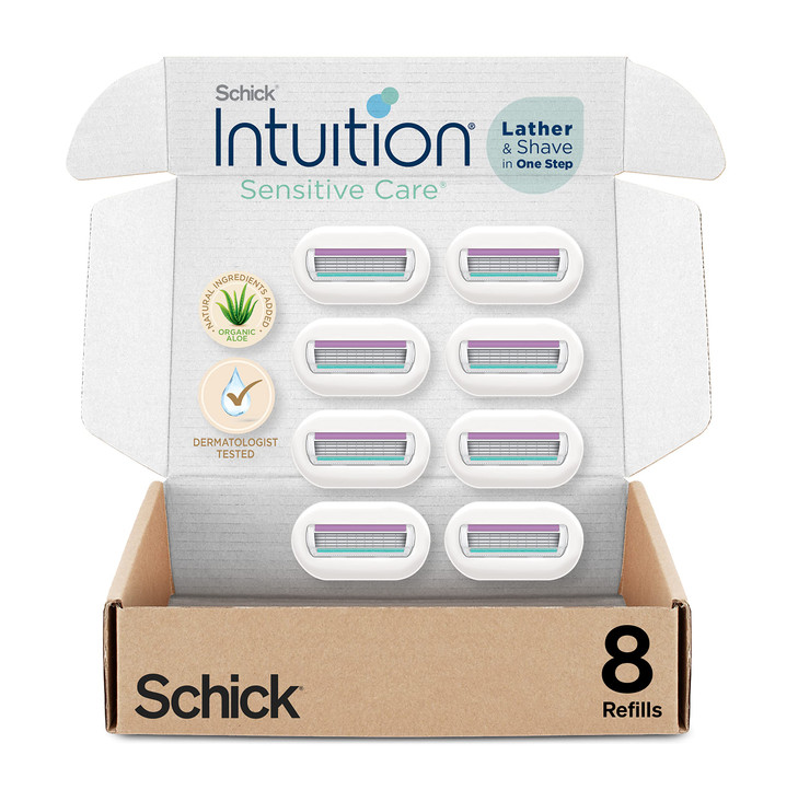 Schick Intuition Refill Razor Blades With Organic Aloe For Women Sensitive Skin 8 Count Pack Of 1