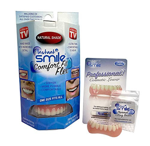 Instant Smile Comfort Fit Flex Teeth Upper And Lower Natural Shade Set