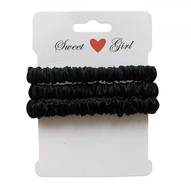 Maxfeel 100 Percent Pure Muberry Silk Hair Scrunchie Small Silk Scrunchy Skinny Hair Ties No Damage Elastic Scrunchies Holder For Breakage