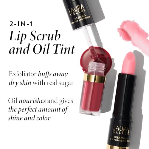 Laura Geller New York Prep N Go 2 In 1 Lip Scrub And Lip Oil Tint Lip Hydrating Oil And Exfoliator Rush Hour