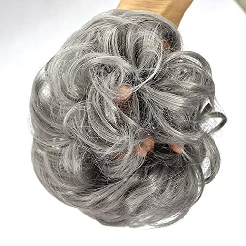 2Pcs Messy Hair Bun Hair Piece Scrunchy Extension Dimgray