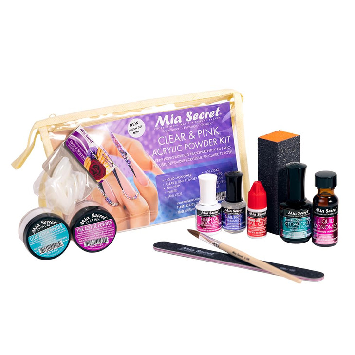 Mia Secret Acrylic Nail Kit Set For Beginners Nails Kit With Pink Acrylic Powder And Clear Acrylic Powder With Everything Starter Kit De