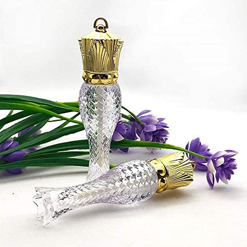 Healthcom 10 Pcs 5Ml Mermaid Crown Clear Lip Gloss Tubes Vials Empty Refillable Lip Glaze Tubes Diy Cosmetic Container Lipstick Bottle With