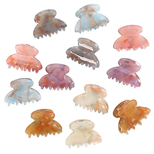 Molans 12 Pcs Small Hair Clips Mini Claw Jaw Clips Women Girls Thin Hair