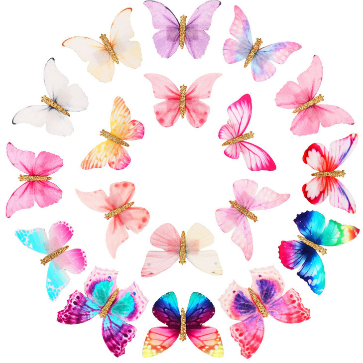 Boao 18 Pieces Glitter Butterfly Hair Clips Trendy Styles