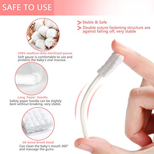 Easicuti Baby Tongue Cleaner Baby Toothbrush Disposable Gauze Cleaner 42Pcs
