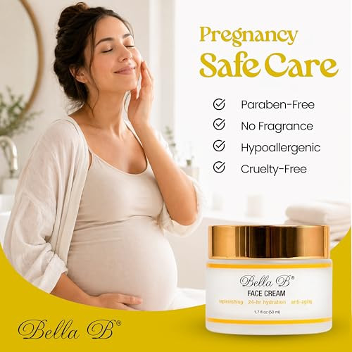 Bella B Face Cream Jar Natural Hypoallergenic Face Moisturizer Support Pregnancy Skin Care And Facial Glow Organic Face Cream With Prenatal