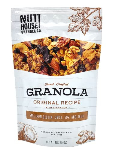 Nuthouse Granola Company Premium Original Recipe Granola Certified Gluten Free Non Gmo Kosher Vegan Soy Free 12 Oz. Bag 3 Pack